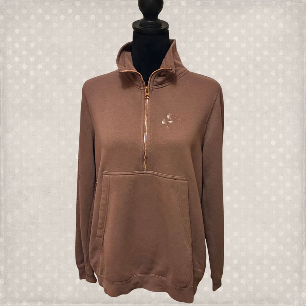 Nike Mock Neck Pullover 3/4 Zip Women's Small Dusty Rose